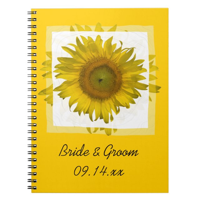 Cuaderno Boda de girasol amarillo (Frente)