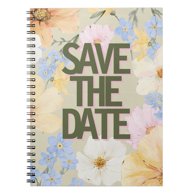 Cuaderno Boda de Ilustracion floral acuarela (Frente)