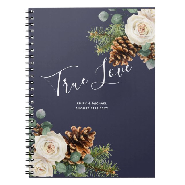 Cuaderno Boda de Invierno Eucalyptus Greenery Rosas Blancas (Frente)