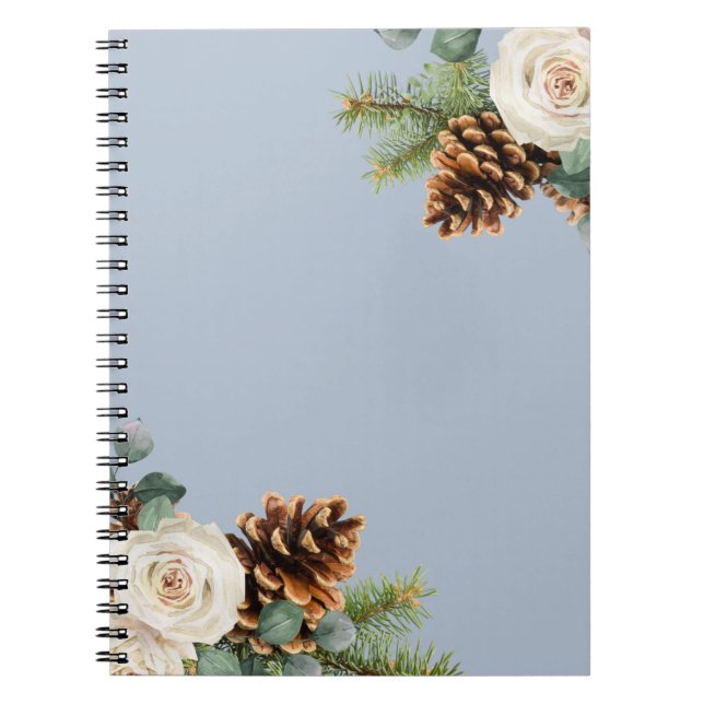 Cuaderno Boda de Invierno Eucalyptus Greenery Rosas Blancas (Frente)