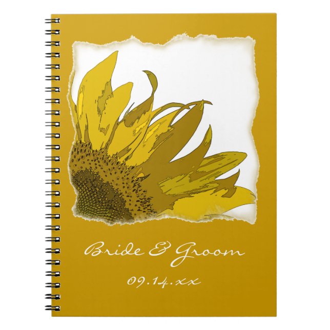 Cuaderno Boda de la esquina del girasol amarillo (Frente)