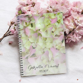 Cuaderno Boda de las flores de hidrangea casi rosada