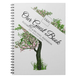 Cuaderno Boda de libro de invitado del árbol de la vida o m