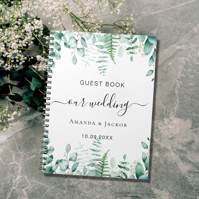 Cuaderno Boda de libros invitados eucalipto vegetación de b (Subido por el creador)