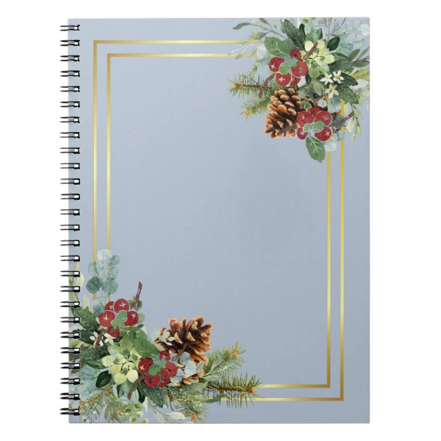 Cuaderno Boda de los piones de invierno de Berries Rojas (Frente)