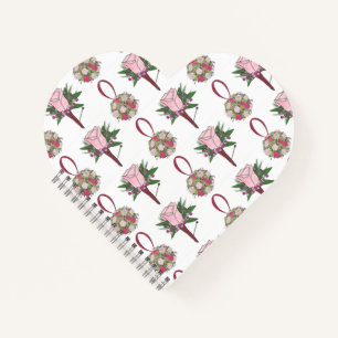 Cuaderno Boda de novia rosa Bouquet Boutonniere