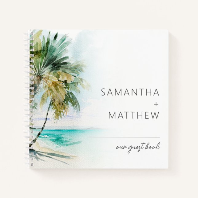 Cuaderno Boda de Palm Trees Tropical (Anverso)