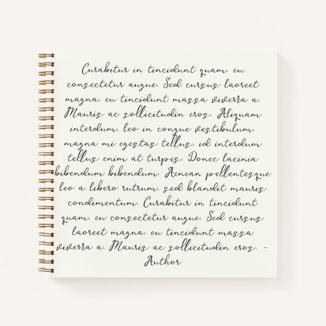Cuaderno Boda de poema de citas personalizadas promete (Anverso)