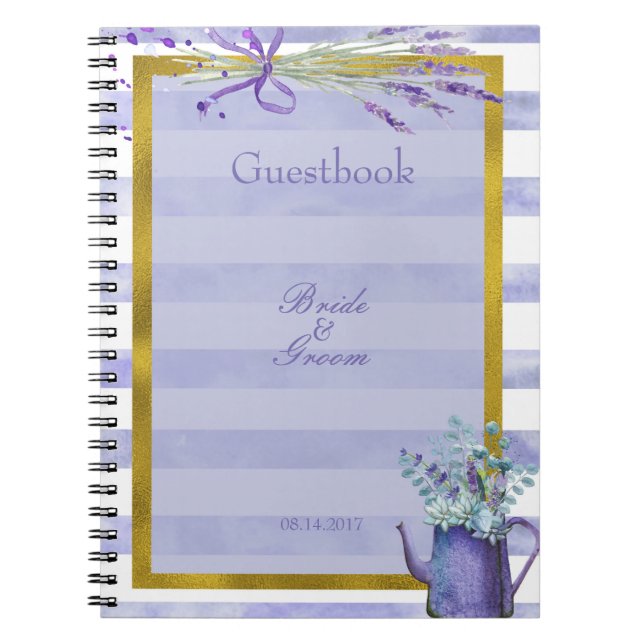 Cuaderno Boda de Provenza Lavender Purple Flower (Frente)