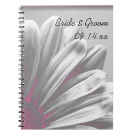 Cuaderno Boda de resaltados florales rosas y grises