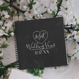 Cuaderno Boda de Rustic Faux Chalkboard vota a parejas