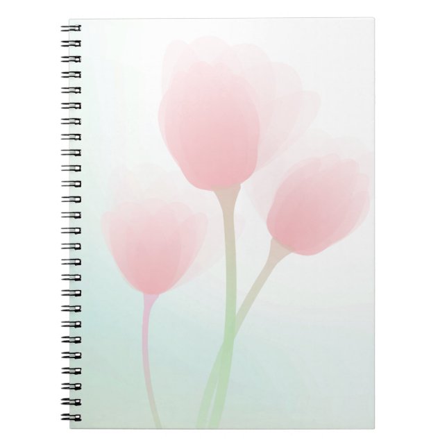 Cuaderno Boda de tulipanes Pastel rosa suave (Frente)