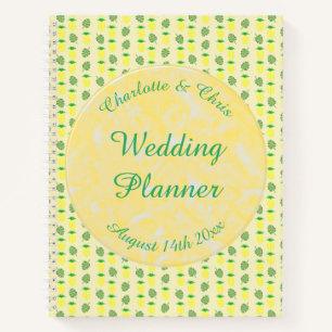 Cuaderno Boda de verano tropical Piña y hojas de palmera