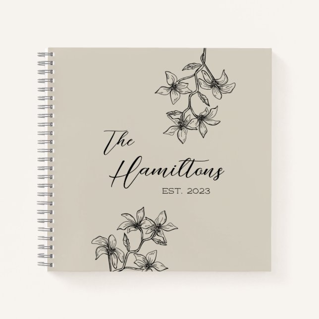 Cuaderno Boda del Boho Botanical Guest Book (Anverso)