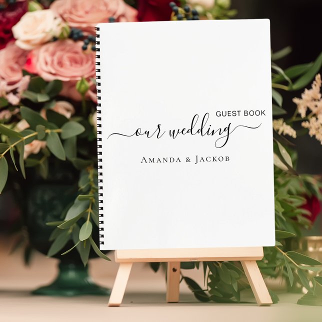 Cuaderno Boda del libro de invitados blanco negro moderno (Subido por el creador)