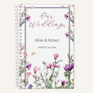 Cuaderno Boda elegante en jardín de flores silvestres