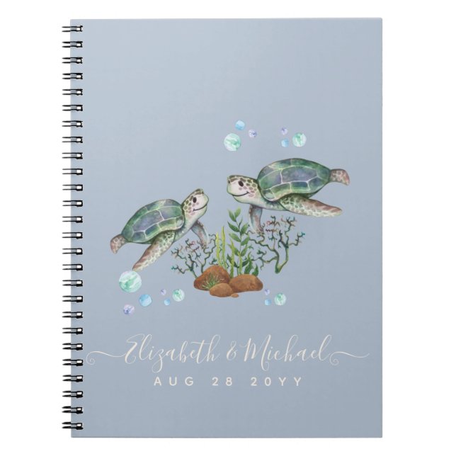 Cuaderno Boda en la playa de las tortugas marinas (Frente)