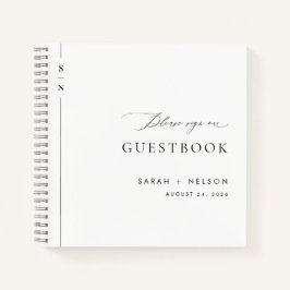 Cuaderno Boda exclusivo en blanco y negro moderno