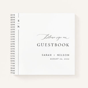 Cuaderno Boda exclusivo en blanco y negro moderno
