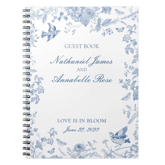 Cuaderno Boda Floral Blue Toile De Jouy (Frente)