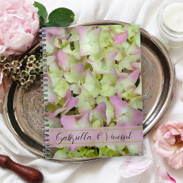 Cuaderno Boda floral de Hydrangea casi rosa