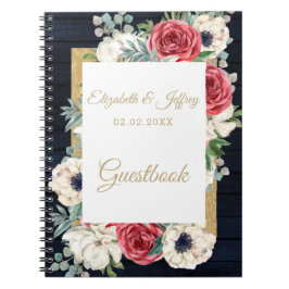 Cuaderno Boda floral de oro de la Marina Rusa de Madera