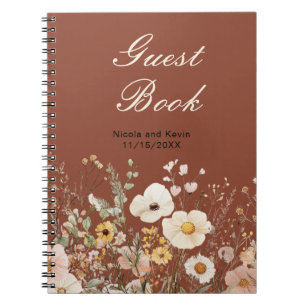 Cuaderno Boda Floral de otoño de flores silvestres