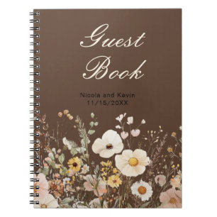Cuaderno Boda Floral de otoño de flores silvestres