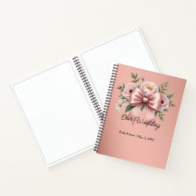 Cuaderno Boda floral elegante y moderno