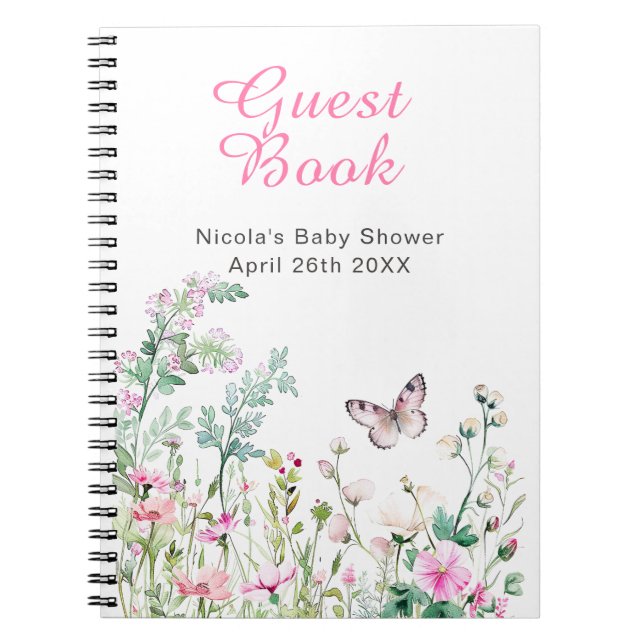 Cuaderno Boda Floral Mariposa Verde Primavera (Frente)