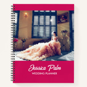 Cuaderno boda fotográfico personalizado rosa