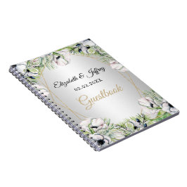 Cuaderno Boda Geométrico Rustic Silver White Anemone Gold