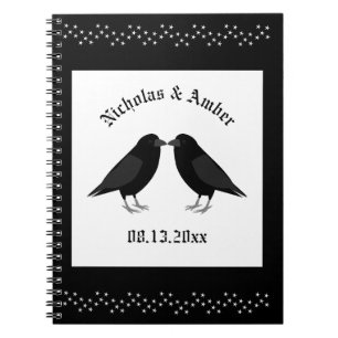 Cuaderno Boda gótico Kissing Ravens Personalizado