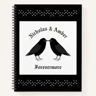 Cuaderno Boda gótico Kissing Ravens Personalizado