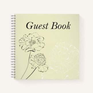 Cuaderno Boda Guest Book - Diseño floral crema