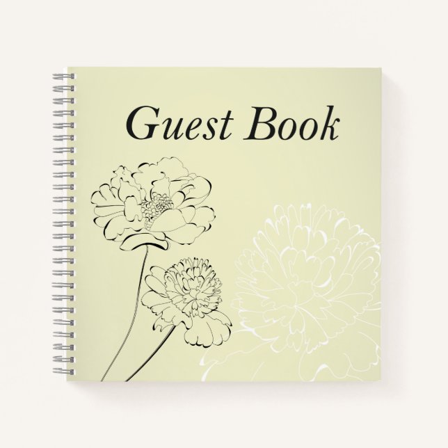 Cuaderno Boda Guest Book - Diseño floral crema (Anverso)