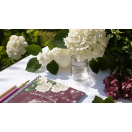 Cuaderno Boda Guestbook ason Jar Hydrangea String Lights