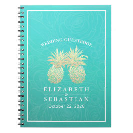 Cuaderno Boda Guestbook Rosas Verde azulados de la pareja G