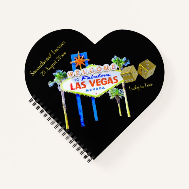 Cuaderno Boda Heart Shaped Guest Book Las Vegas (Anverso)