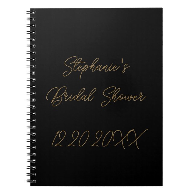 Cuaderno Boda invitado de los Monogramas de la ducha de nov (Frente)