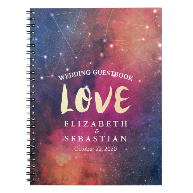 Cuaderno Boda libro de visitas Galaxy Star Nebula Constella (Frente)