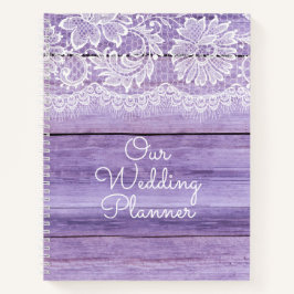 Cuaderno Boda Lilac Lace y Barn Wood