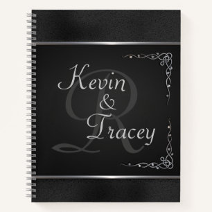 Cuaderno Boda negro y plateado