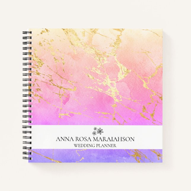 Cuaderno *~* Boda pastel de color rosado Gold AP3  (Anverso)