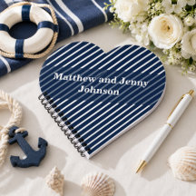 Boda personalizada con rayas azules y blancas