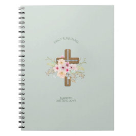 Cuaderno Boda personalizado o cruz floral de aniversario