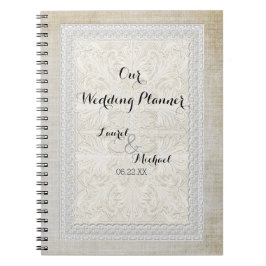 Cuaderno Boda Planner Rústico Lace con Linaje Vintage de ma