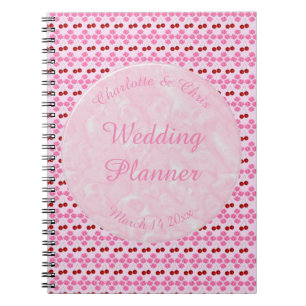 Cuaderno Boda Primavera Rosa Flor de cerezo y cerezas