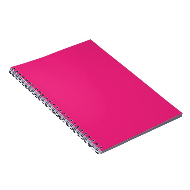 Cuaderno Boda Rosa Brillante | Invitación de Color Sólido y (Lado Derecho)
