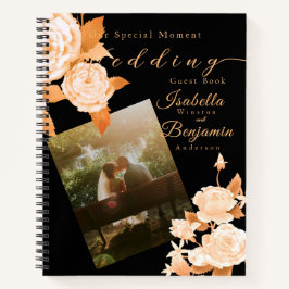 Cuaderno Boda Rosa de oro Boda negro Lista de invitados
